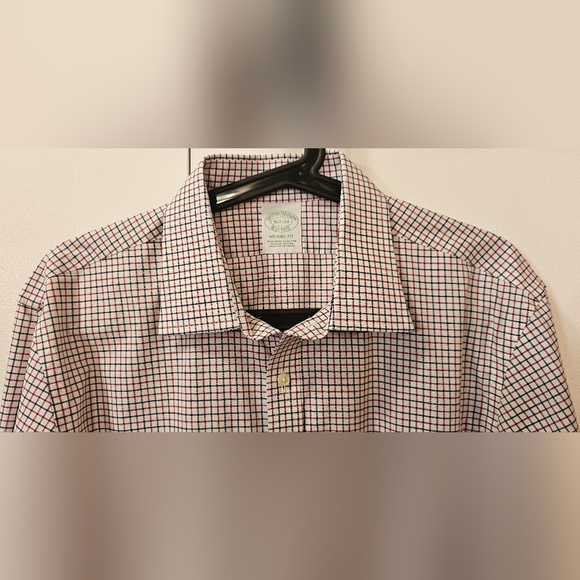 Brooks Brothers Milano Men's Checkered Button Down Dress Shirt Size 16 1/2 34 - Picture 2 of 9